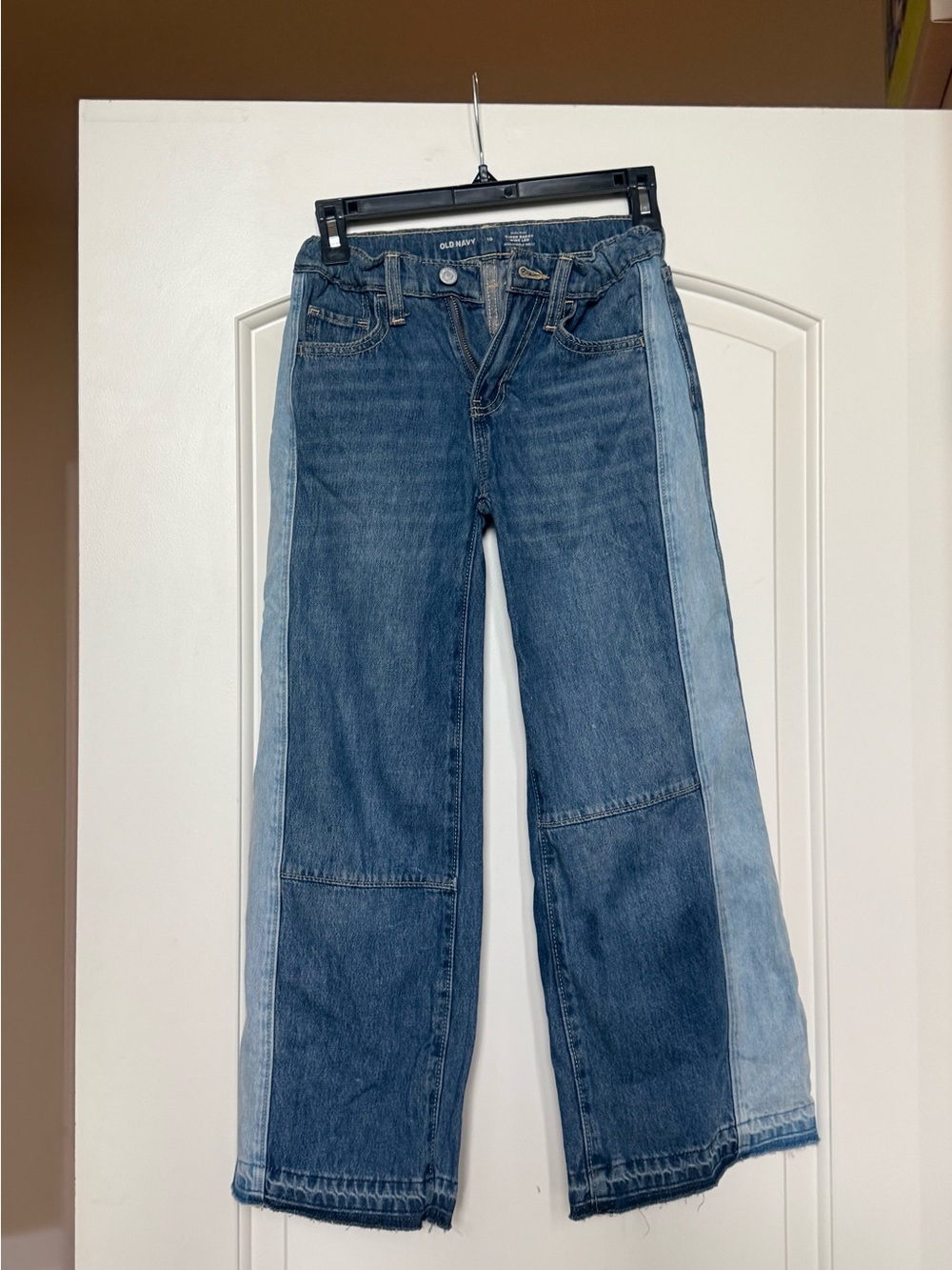 Girls Old Navy super baggy wide leg Two-Tone Blue Jeans